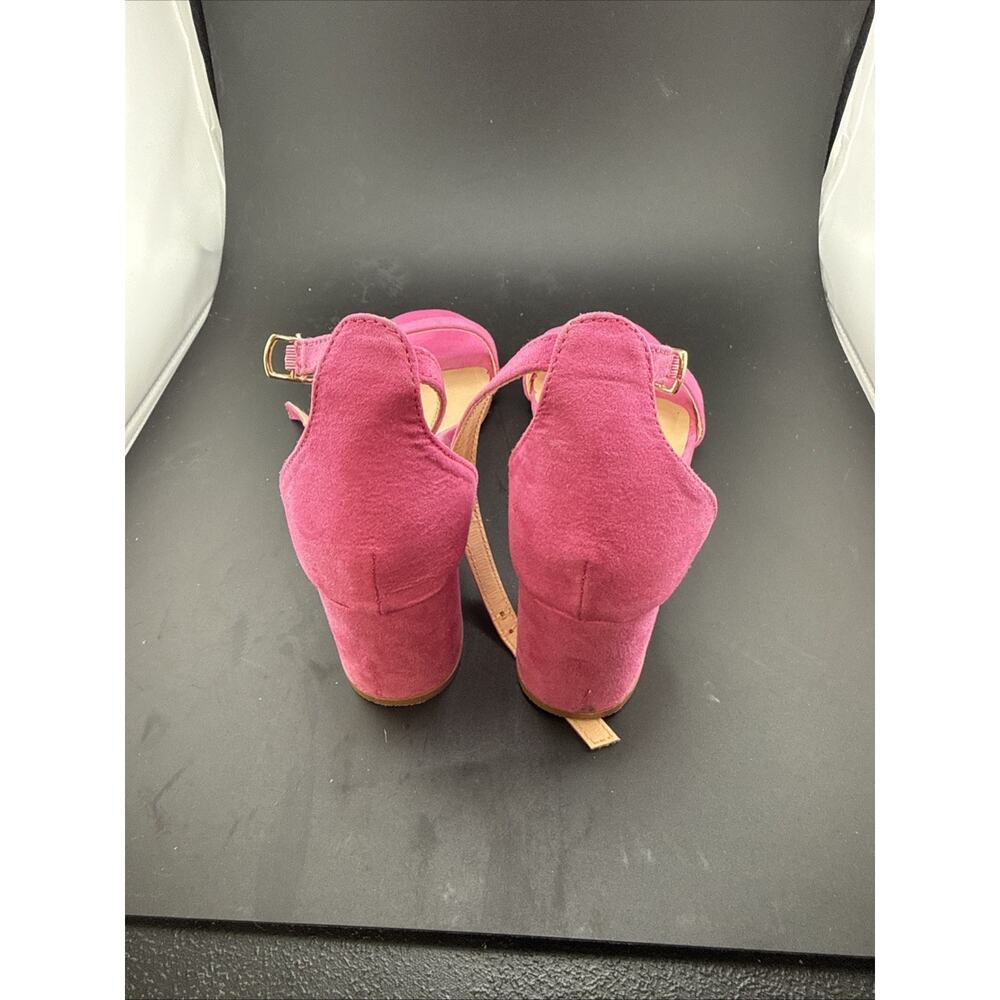 Pink Straps Women's Wedge Heals Size 6.5 - Picture 3 of 6
